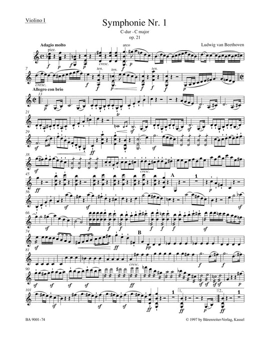 Symphony No 1 Violin Sheet Music
