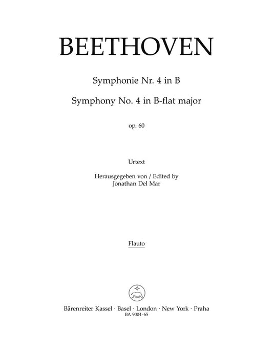 Symphony No 4 in B Flat Wind Set for Full Orchestra