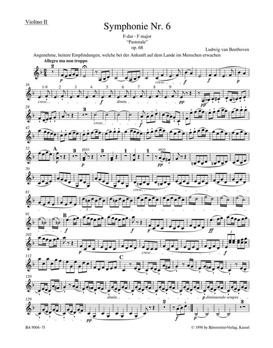 Symphony No 6 in F for Violin 2 Sheet Music