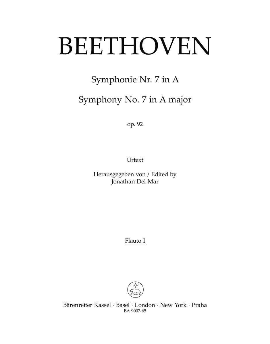 Symphony No 7 in A Op 92 Wind Set for Full Orchestra