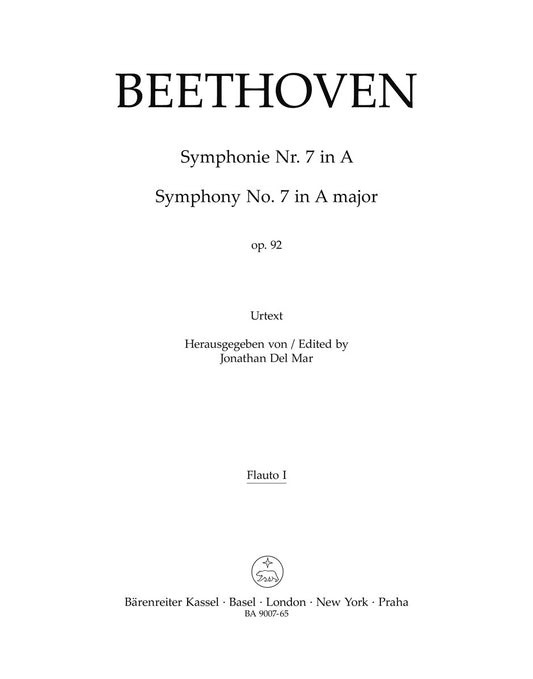 Symphony No 7 in A Op 92 Wind Set for Full Orchestra