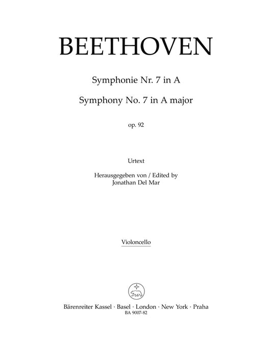 Symphony No 7 in A Op 92 Cello Sheet Music
