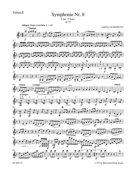 Symphony No 8 Violin Sheet Music