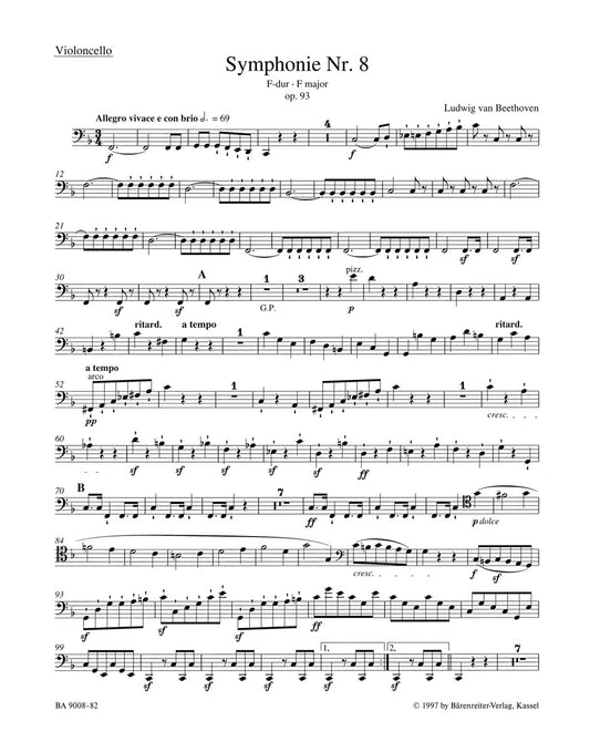 Symphony No 8 Cello Sheet Music