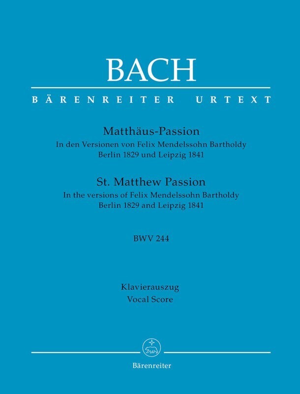 St Matthew Passion Bwv 244 Vocal Score