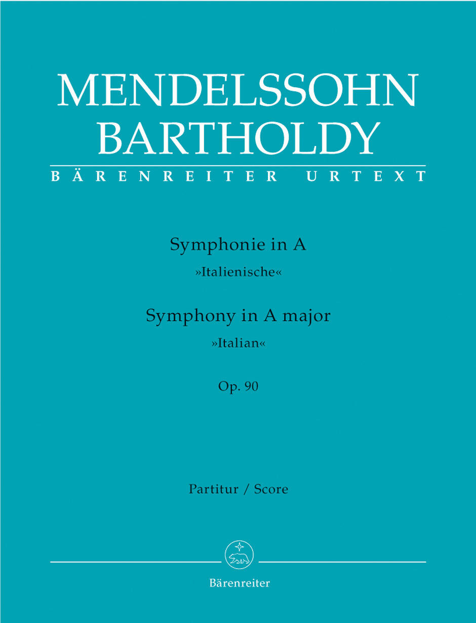Symphony in A Major Op 90 Italian Full Score by Mendelssohn, Edited by Hogwood, for Full Orchestra
