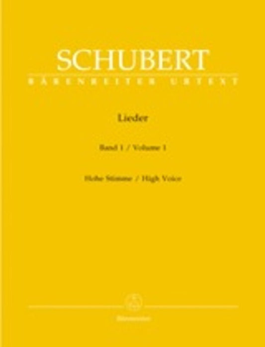 Schubert - Lieder Vol 1 High Voice Urtext Edition Book
