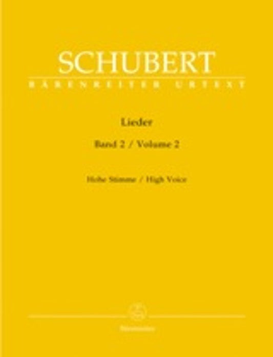 Schubert - Lieder Vol 2 High Voice (Softcover Book) Book