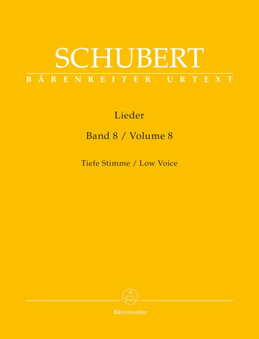 Schubert: Lieder, Vol. 8 — Low Voice, Urtext (Bärenreiter)