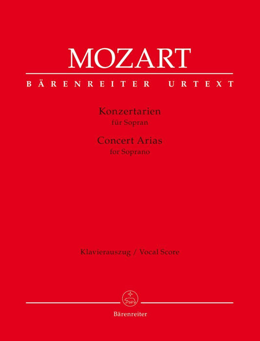 Mozart Concert Arias for Soprano Vocal Score, Urtext Edition, 177 Pages, Barenreiter