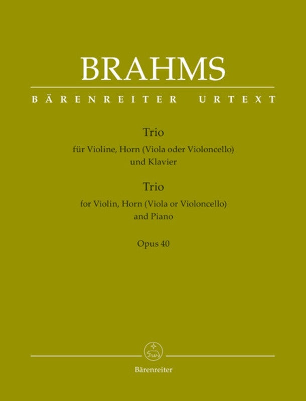 Trio Op 40 E Flat Violin French Horn Piano Urtext Book