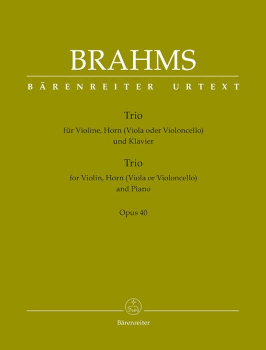 Trio Op 40 E Flat Violin French Horn Piano Urtext Book