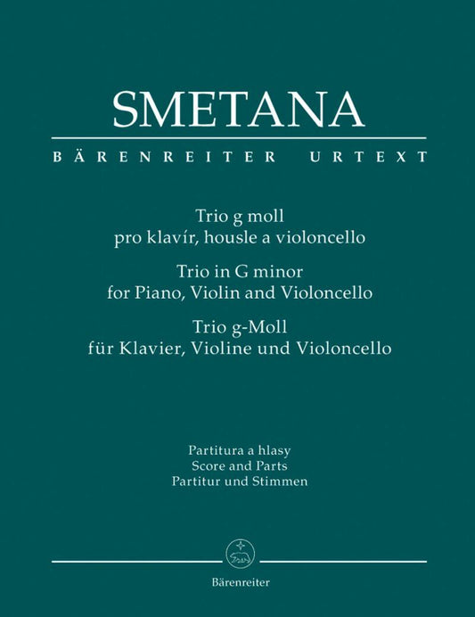 Smetana - Piano Trio in G Minor SC/PTS, Urtext Edition for Piano, Cello, Violin, 106 Pages, Barenreiter