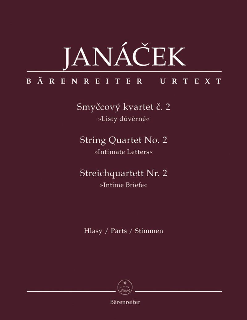 Janacek String Quartet No. 2 "Intimate Letters" Parts for Cello and Viola, Urtext Edition, 60 Pages, Published by Barenreiter