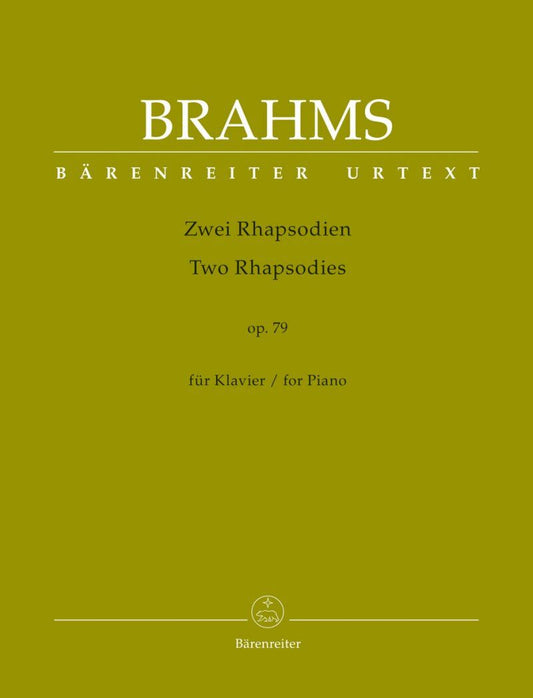 Brahms - 2 Rhapsodies Op. 79 for Piano, Urtext Edition, 32 Pages, Barenreiter