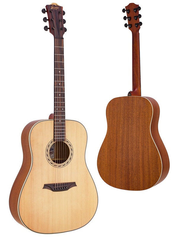 Bromo BAA1 Appalachia Series Dreadnought Acoustic Guitar with Spruce Top and Mahogany Back