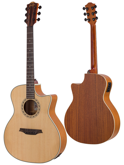 Bromo BAA2 Appalachia Series Acoustic Guitar with 4 Band EQ Preamp and Venetian Cutaway — view 5