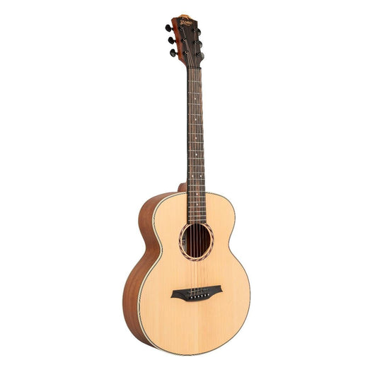 Bromo BAA8S Appalachia Series Mini Jumbo Acoustic Guitar with Solid Spruce Top and Padded Gig Bag