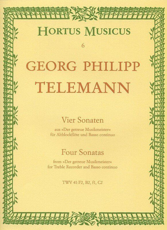 Telemann - 4 Sonatas for Treble Recorder and Piano, Barenreiter