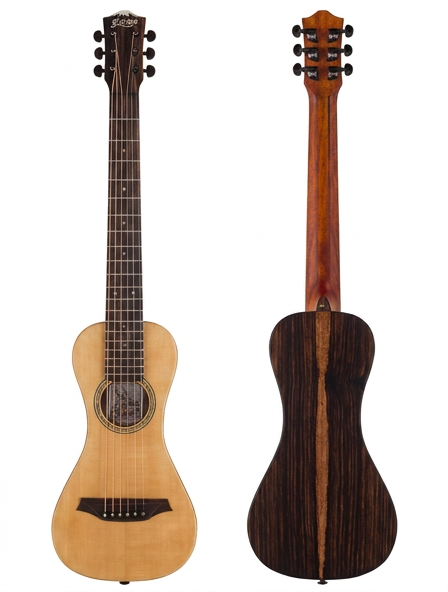 Bromo BAR3E Travel All Solid Acoustic Electric Guitar with BZP2 Pickup and Deluxe Gig Bag
