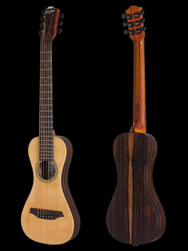 Bromo BAR3E Travel All Solid Acoustic Electric Guitar with BZP2 Pickup and Deluxe Gig Bag — view 2