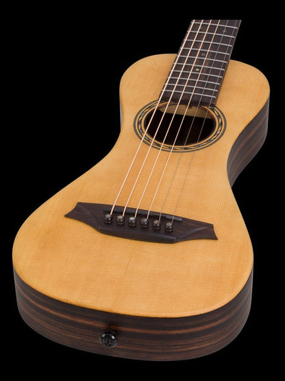 Bromo BAR3E Travel All Solid Acoustic Electric Guitar with BZP2 Pickup and Deluxe Gig Bag — view 3