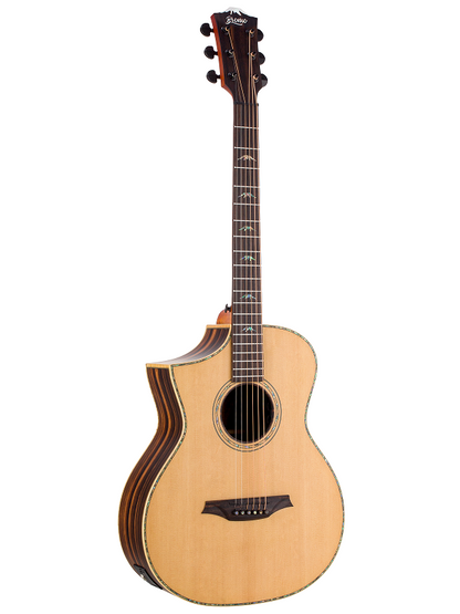 Bromo BAR5CE Rocky Mountain Series Left Handed All Solid Concert Electric Acoustic Guitar with Gig Bag — view 5