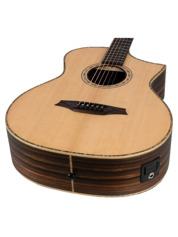 Bromo BAR5CE Rocky Mountain Series Left Handed All Solid Concert Electric Acoustic Guitar with Gig Bag — view 3