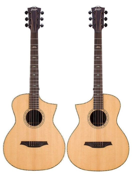 Bromo BAR5CE Rocky Mountain Series Left Handed All Solid Concert Electric Acoustic Guitar with Gig Bag