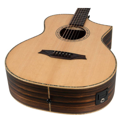 Bromo BAR5CE Rocky Mountain Series All Solid Concert Electric Acoustic Guitar with Gig Bag - Right Handed — view 3