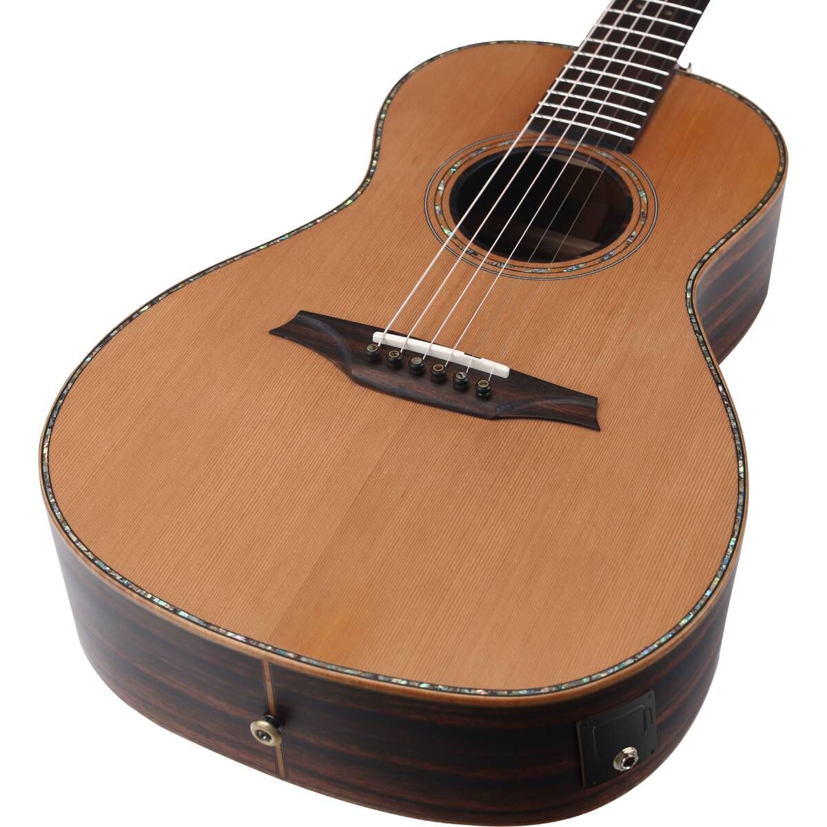 Bromo BAR6E Rocky Mountain Series All Solid Parlor Electric Acoustic Guitar with Gig Bag — view 3