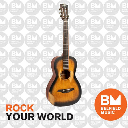 Bromo BAR6HHS Rocky Mountain Series 12th Fret Parlor Acoustic Guitar - All Solid Wood, Retro Vintage Sunburst Finish — view 5