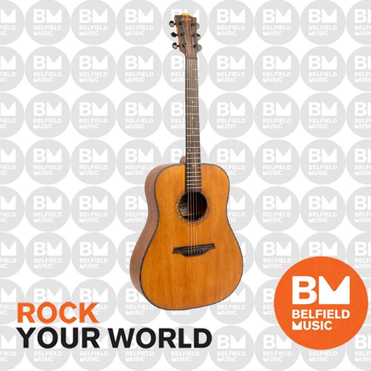 Bromo BAT1M Tahoma Series Dreadnought Acoustic Guitar with Solid Mahogany Top — view 5