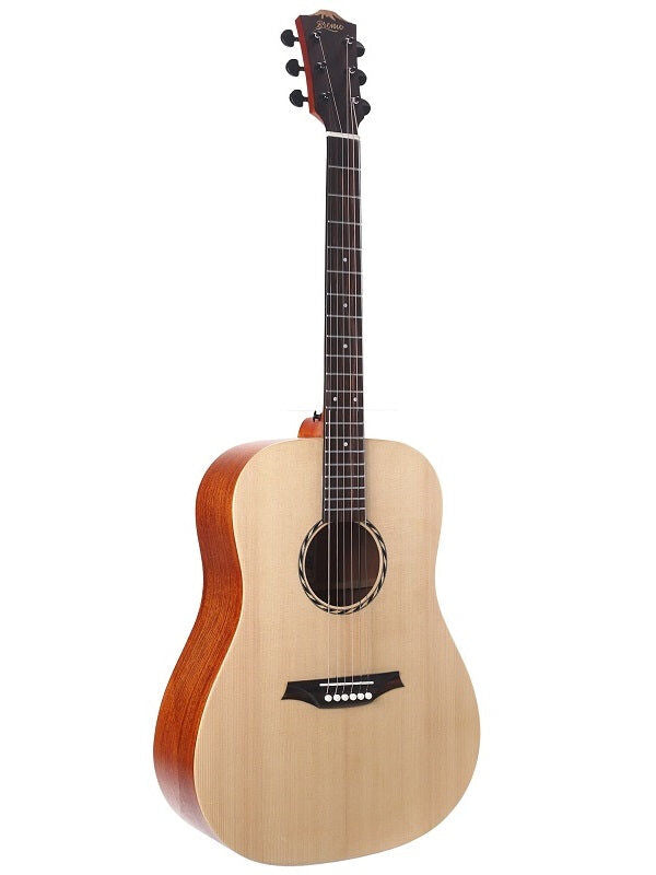 Bromo Tahoma Series Dreadnought Acoustic Guitar, Solid Spruce Top, Mahogany Back & Sides, Right Handed — view 3