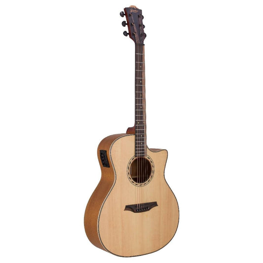 Bromo BAT2CE Tahoma Series Grand Auditorium Acoustic Guitar with Solid Spruce Top and Pickup