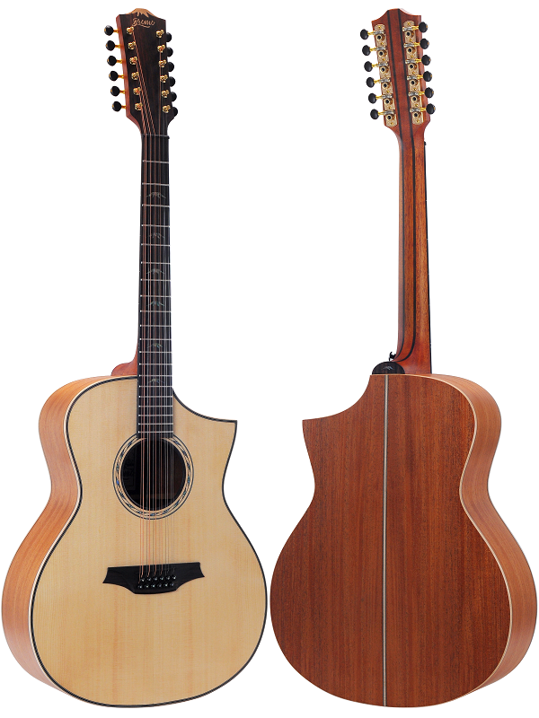 Bromo BAT4CE Tahoma Series Electric/Acoustic 12 String Guitar with Dual Pickup System and Florentine Cutaway — view 2