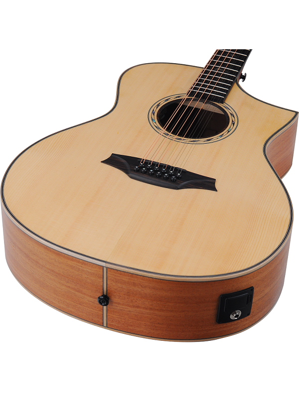 Bromo BAT4CE Tahoma Series Electric/Acoustic 12 String Guitar with Dual Pickup System and Florentine Cutaway — view 4
