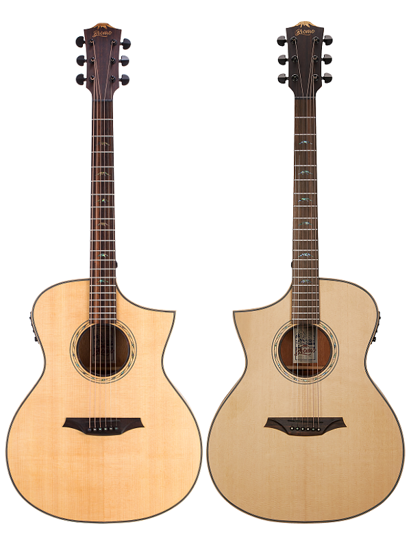 Bromo BAT4CE Tahoma Series Hillside Auditorium Acoustic Guitar Left Handed w/ Solid Spruce Top & Pickup & Cutaway
