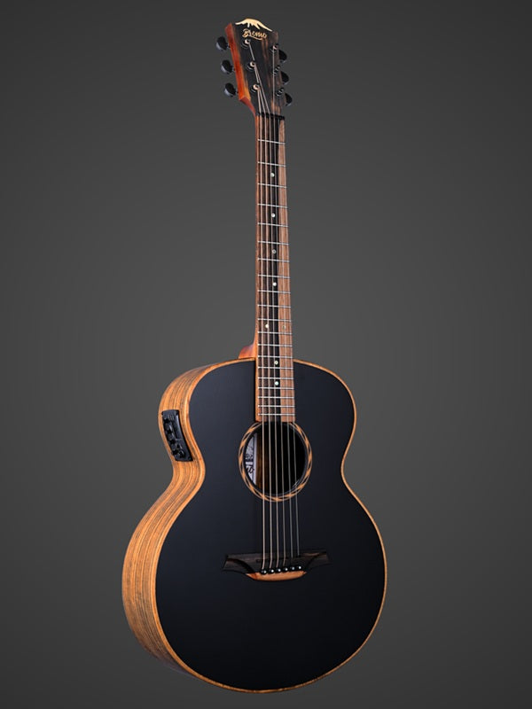 Bromo BAT8ME Tahoma Series Mini Jumbo Electric/Acoustic Guitar with Solid Mahogany Top, Amara Ebony Fingerboard, and 4-Band EQ Preamp