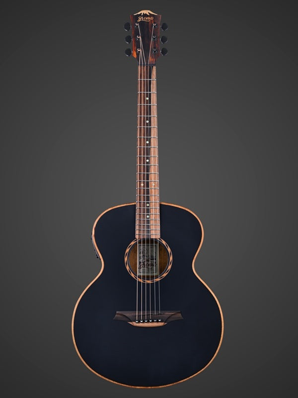 Bromo BAT8ME Tahoma Series Mini Jumbo Electric/Acoustic Guitar with Solid Mahogany Top, Amara Ebony Fingerboard, and 4-Band EQ Preamp — view 2