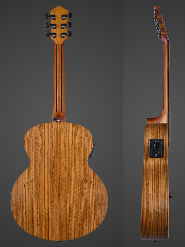 Bromo BAT8ME Tahoma Series Mini Jumbo Electric/Acoustic Guitar with Solid Mahogany Top, Amara Ebony Fingerboard, and 4-Band EQ Preamp — view 3
