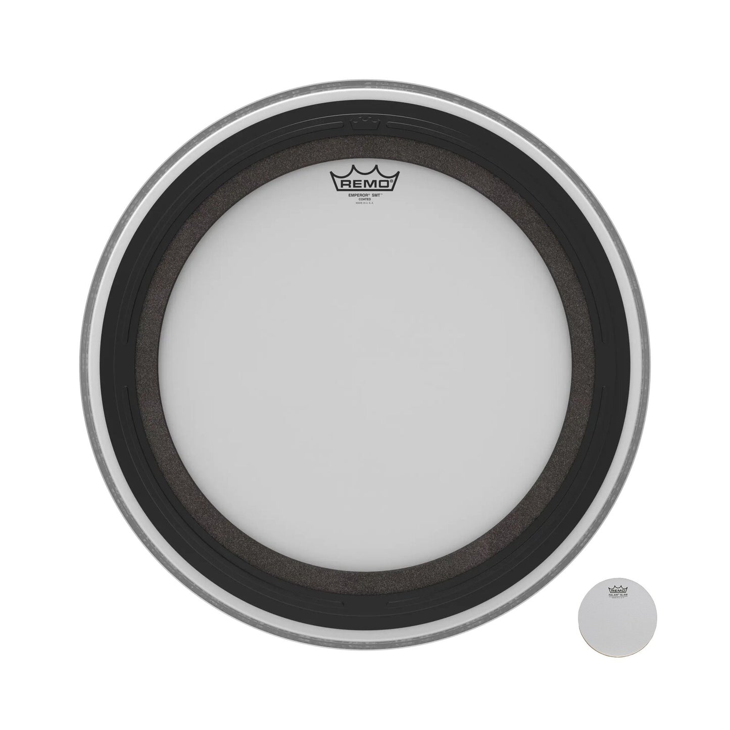REMO White Coated Emperor SMT Coated Bass Drum Head, 20" — view 3