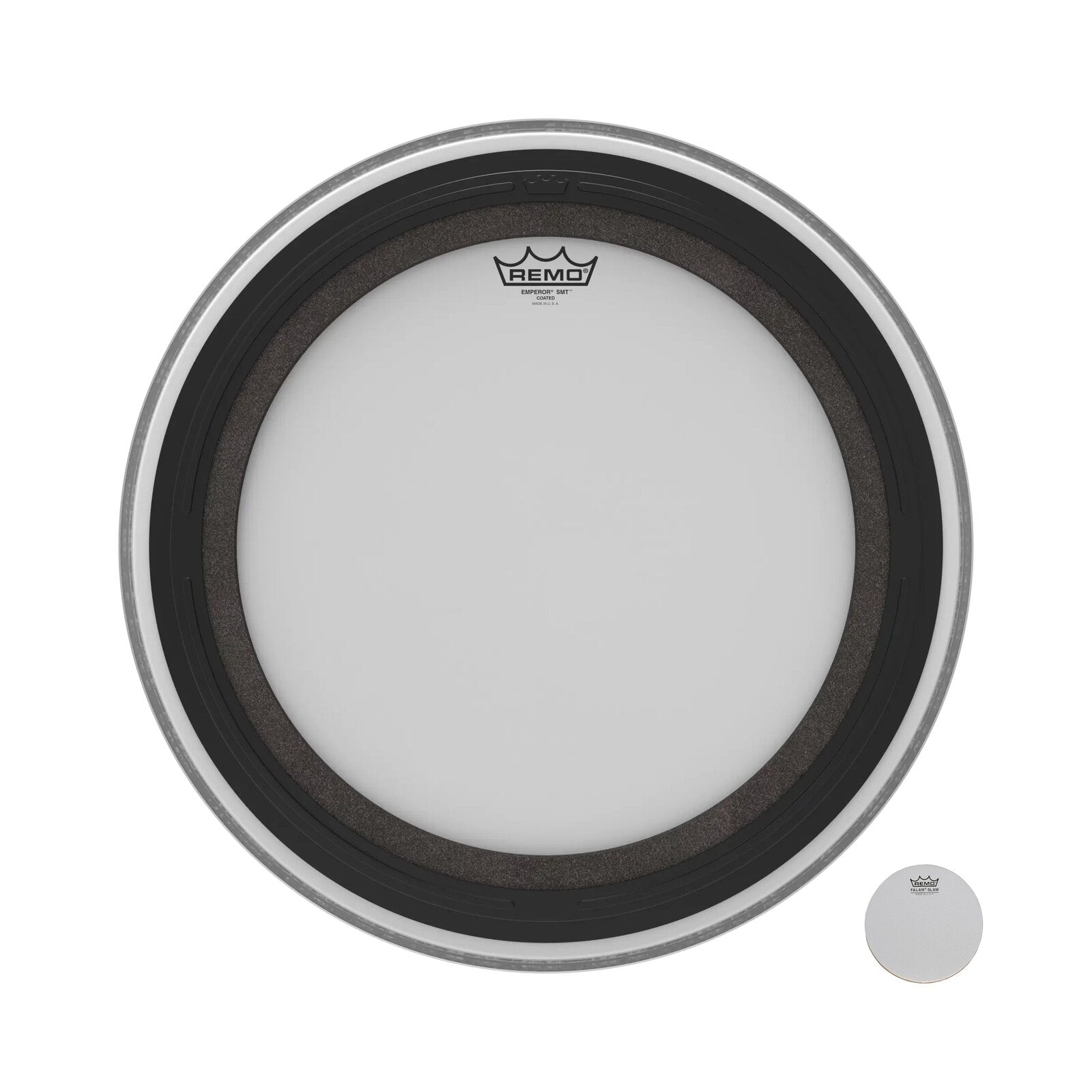 REMO White Coated Emperor SMT Coated Bass Drum Head, 20" — view 3