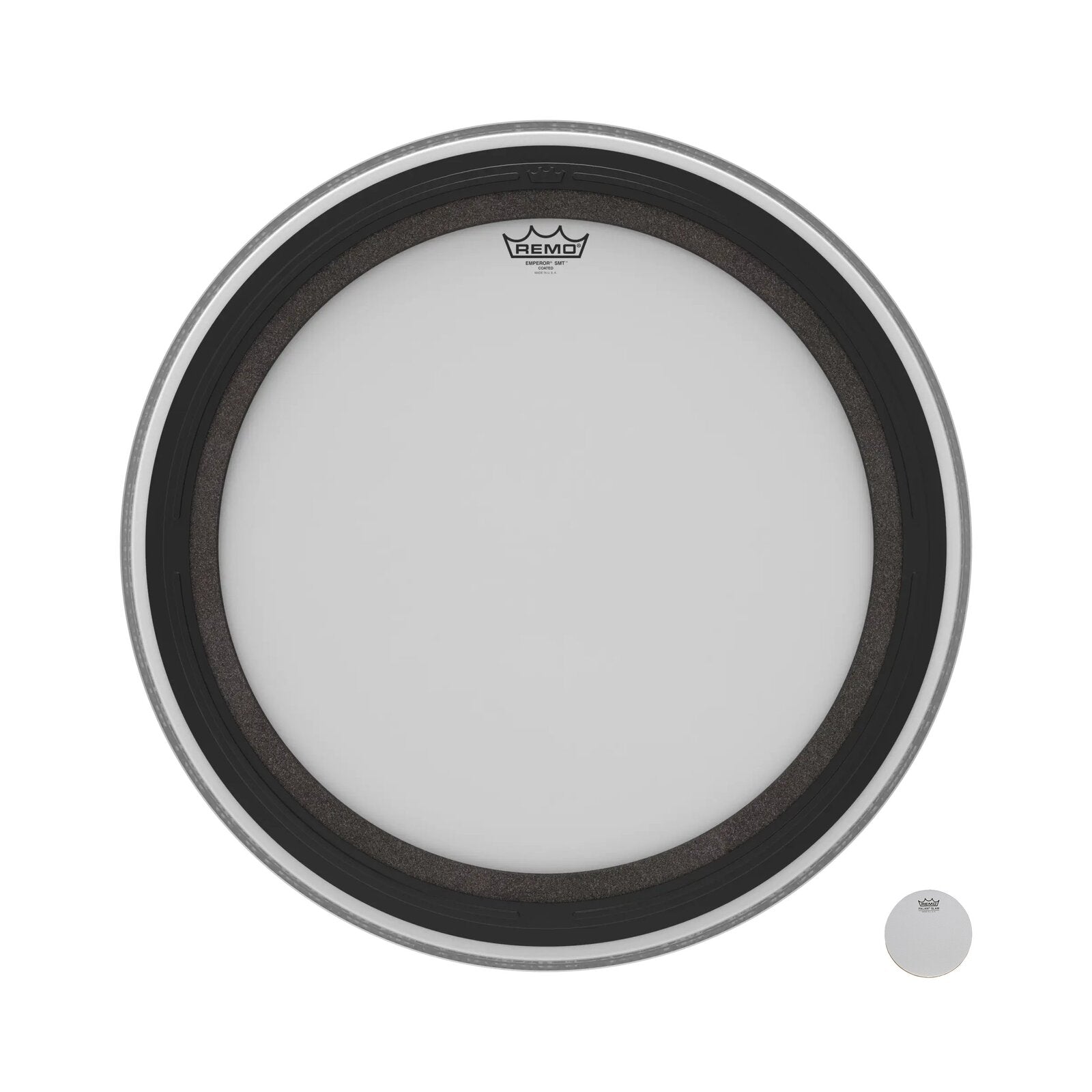 REMO White Coated Emperor SMT Coated Bass Drum Head, 24" — view 3
