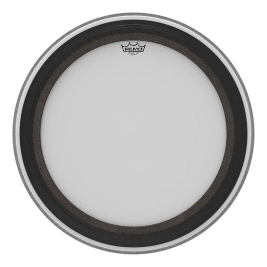 REMO White Coated Emperor SMT Coated Bass Drum Head, 24"