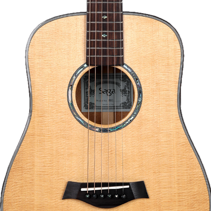 Saga BB1 All Solid Small Body Travel Acoustic Guitar Natural 34" with Soft Case — view 4