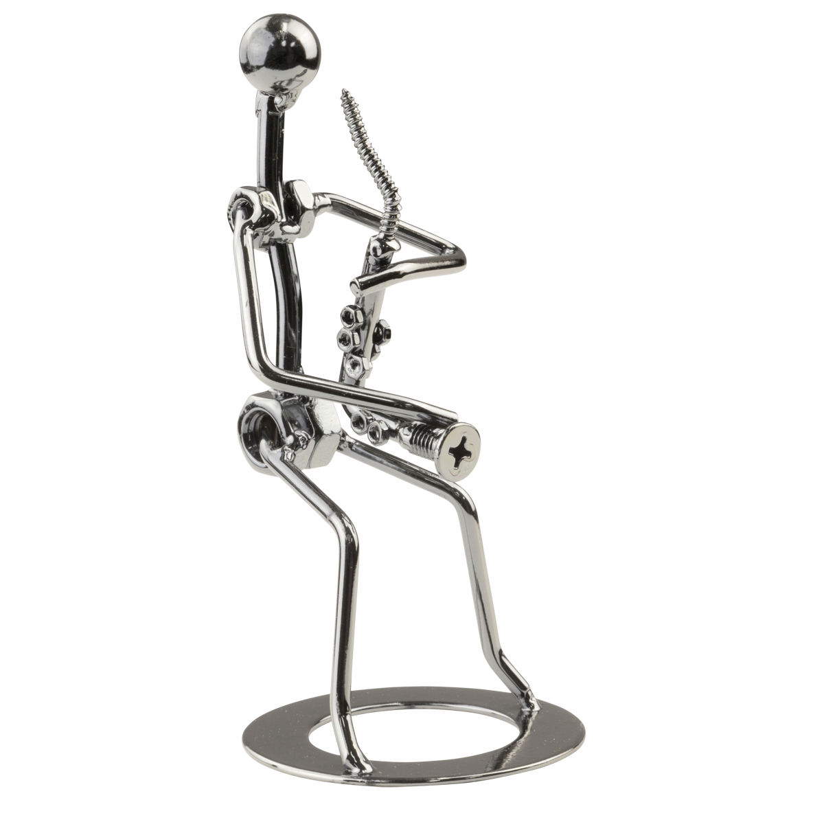 Big Band BBS-SX1-CHR Metal Saxophonist Figurine