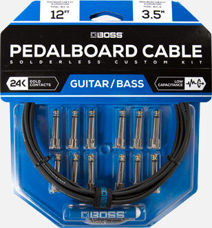BOSS BCK-12 Pedalboard Cable Kit - 12 Connectors, 12ft Solderless Cable, Compact Design for Easy Assembly