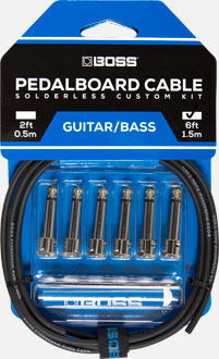 BOSS BCK-6 Solderless Pedalboard Cable Kit - 6 Connectors & 6ft Cable for Compact Setup and Tone Preservation