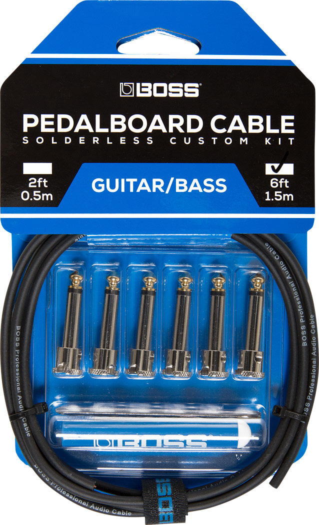 BOSS BCK-6 Solderless Pedalboard Cable Kit - 6 Connectors & 6ft Cable for Compact Setup and Tone Preservation — view 2